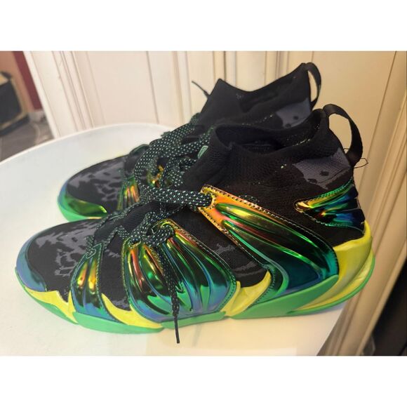 Authentic EQLZ 360 Mens Nate Robinson OG Knit Basketball Shoes Black Green Sz 13 main image 5